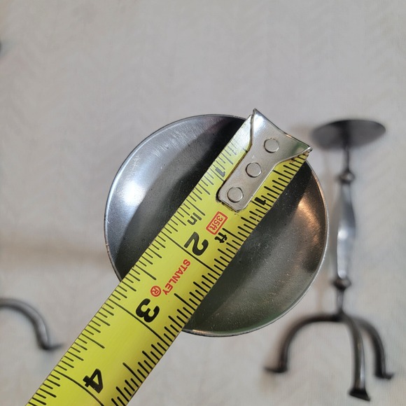 Set of‎ 3 Brutalist Handmade Metal Candlesticks MCM Midcentury Modern Rustic - Picture 4 of 13